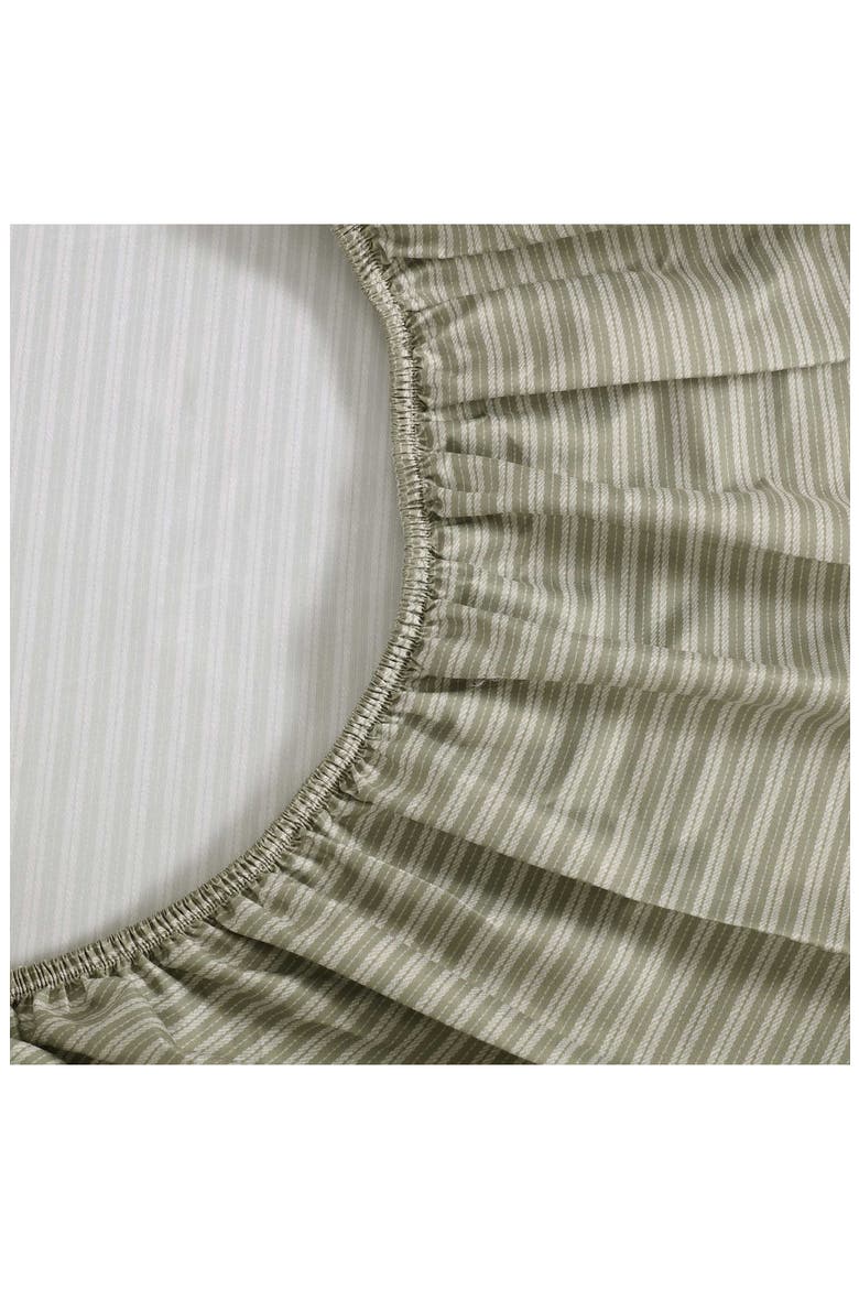 Twill Stripe Texture Sheet Set, Alternate, color, MOSS