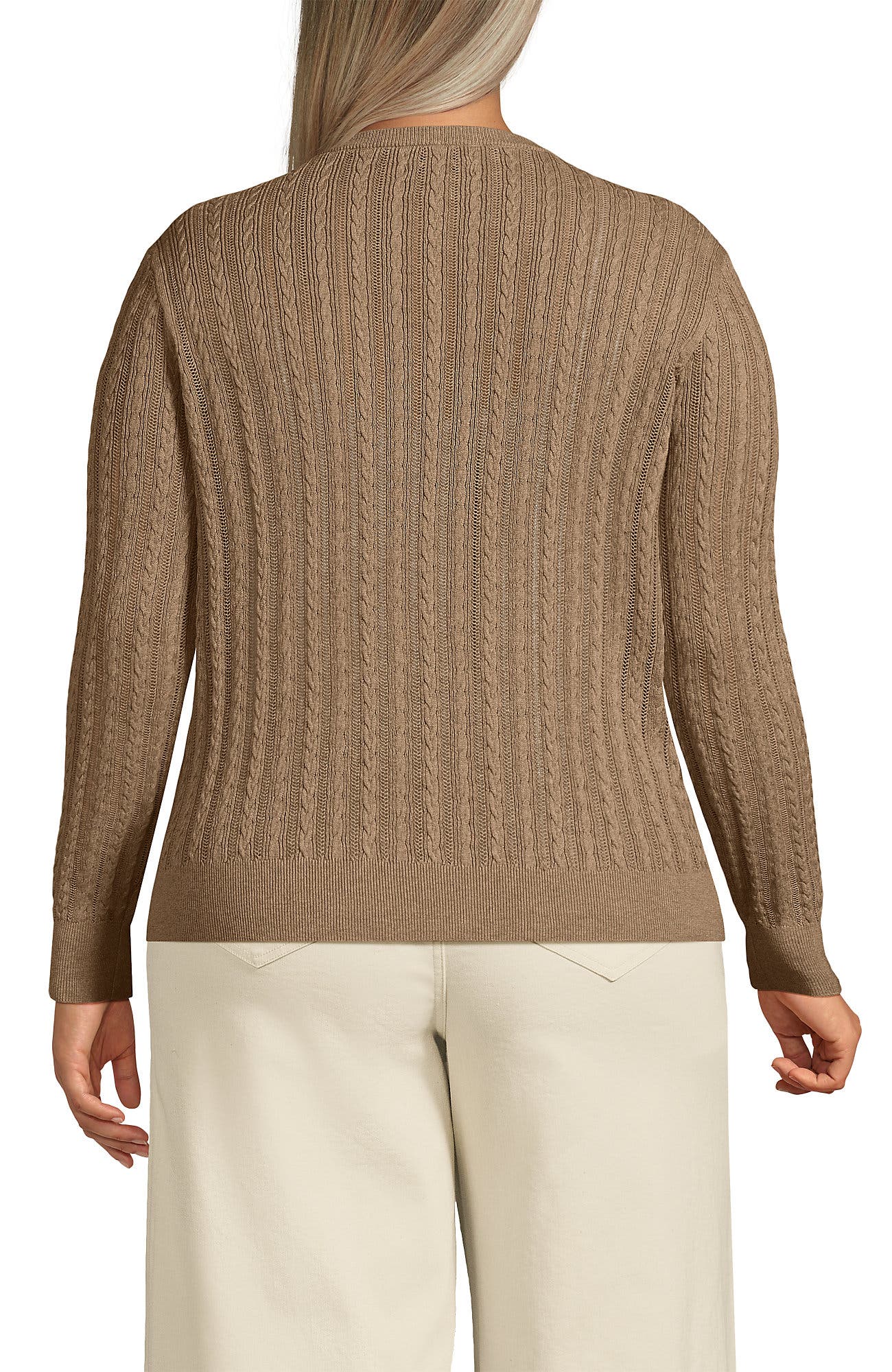 Plus Size Cotton Pointelle Modern Cardigan Sweater - image 4