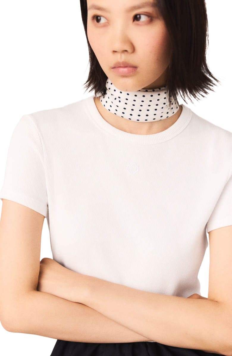 maje Cotton T-shirt, Alternate, color, White