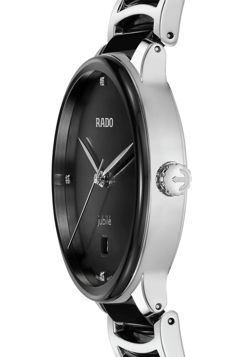 Centrix Diamond Bracelet Watch, 39.5mm, Alternate, color, BLACK