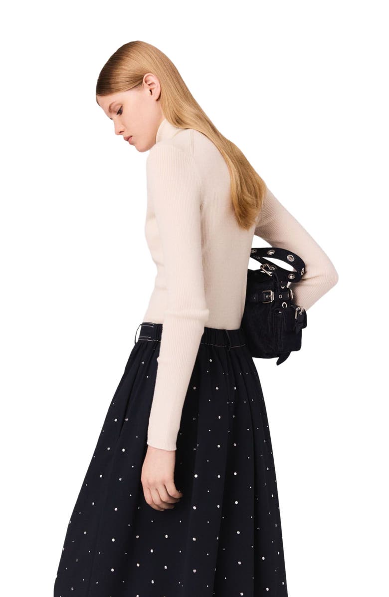 maje Wool and silk sweater, Alternate, color, Ecru