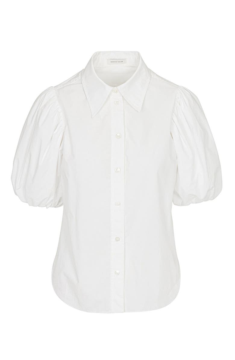 Rebecca Taylor Puff Sleeve Button Down Shirt, Alternate, color, Milk