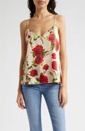 L'AGENCE Jane Rose Print Silk Camisole