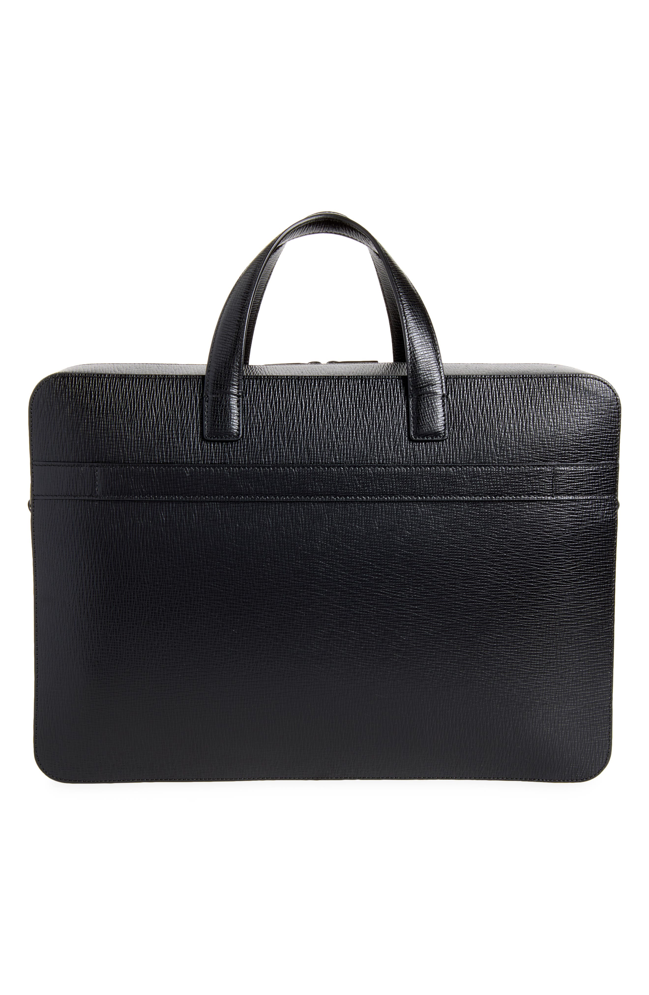 Trading Hammered Leather Briefcase, Alternate, color, NERO NERO NERO