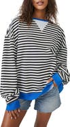 Free People Oversize Stripe Sweatshirt