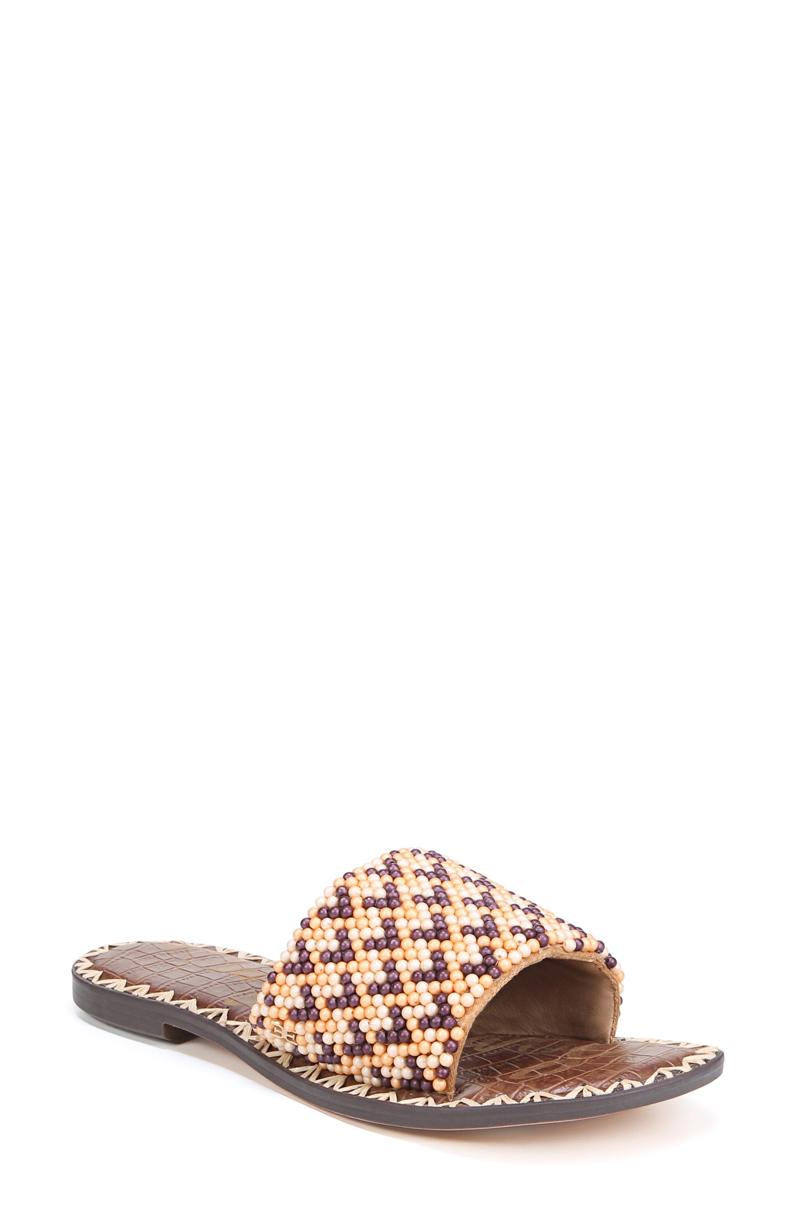 Gunner Slide Sandal, Main, color, LIGHT BROWN MULTI