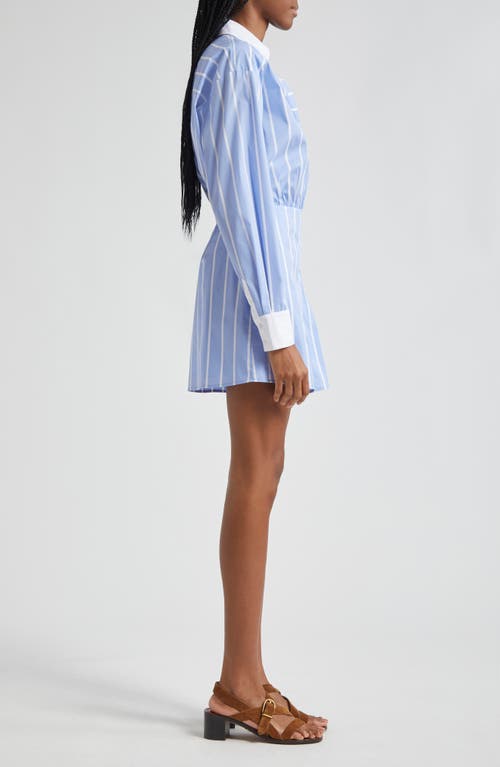 Veronica Beard Poppe Wrap-effect Striped Cotto-blend Poplin Mini Shirt Dress