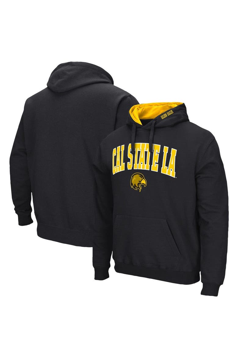Men's Colosseum Black Cal State L.A. Golden Eagles Isle Pullover Hoodie, Main, color, Black