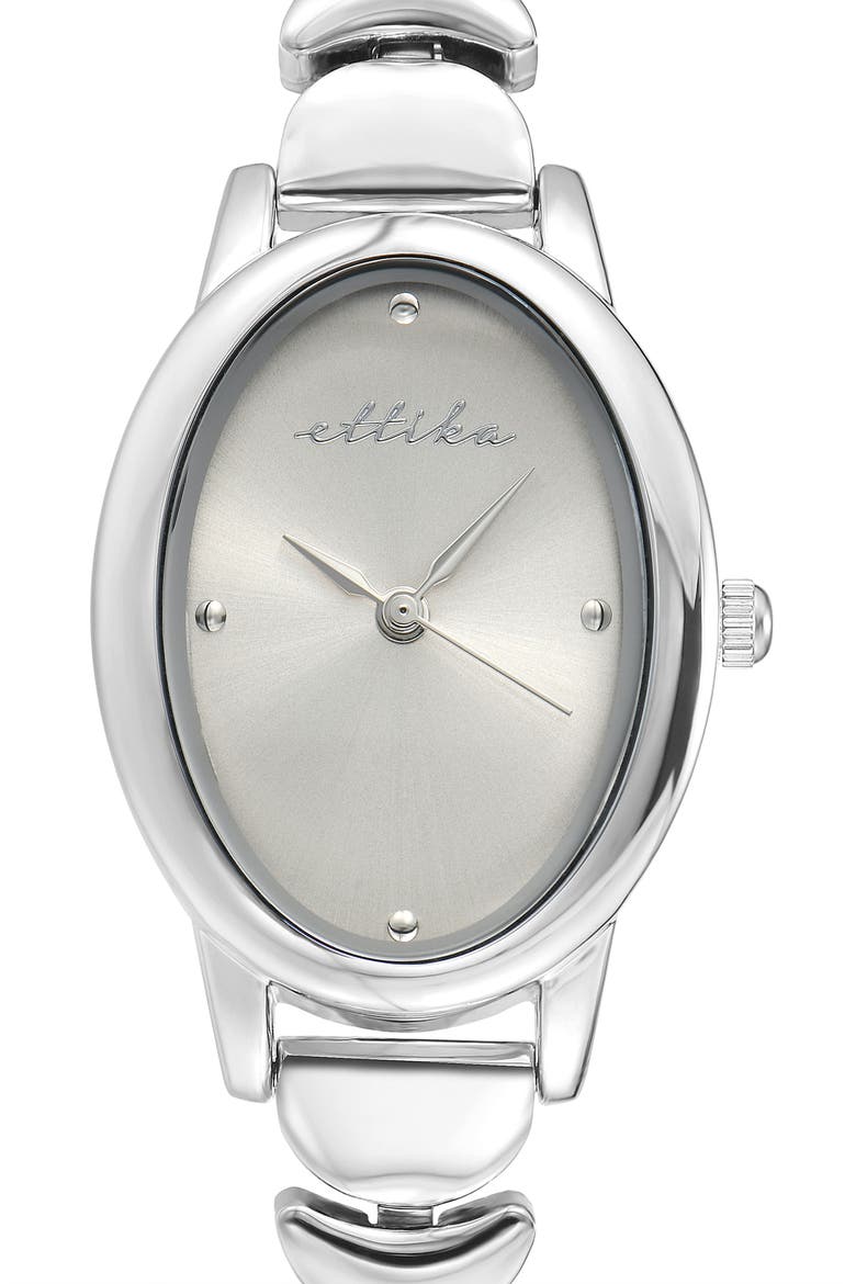 Oval Modern Bracelet Watch, 24mm x 31mm, Alternate, color, BONE AND SILVER