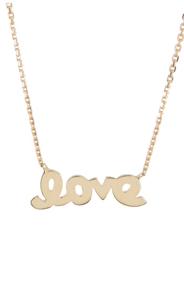 CANDELA JEWELRY 10K Yellow Gold Love Pendant Necklace, Main, color, 