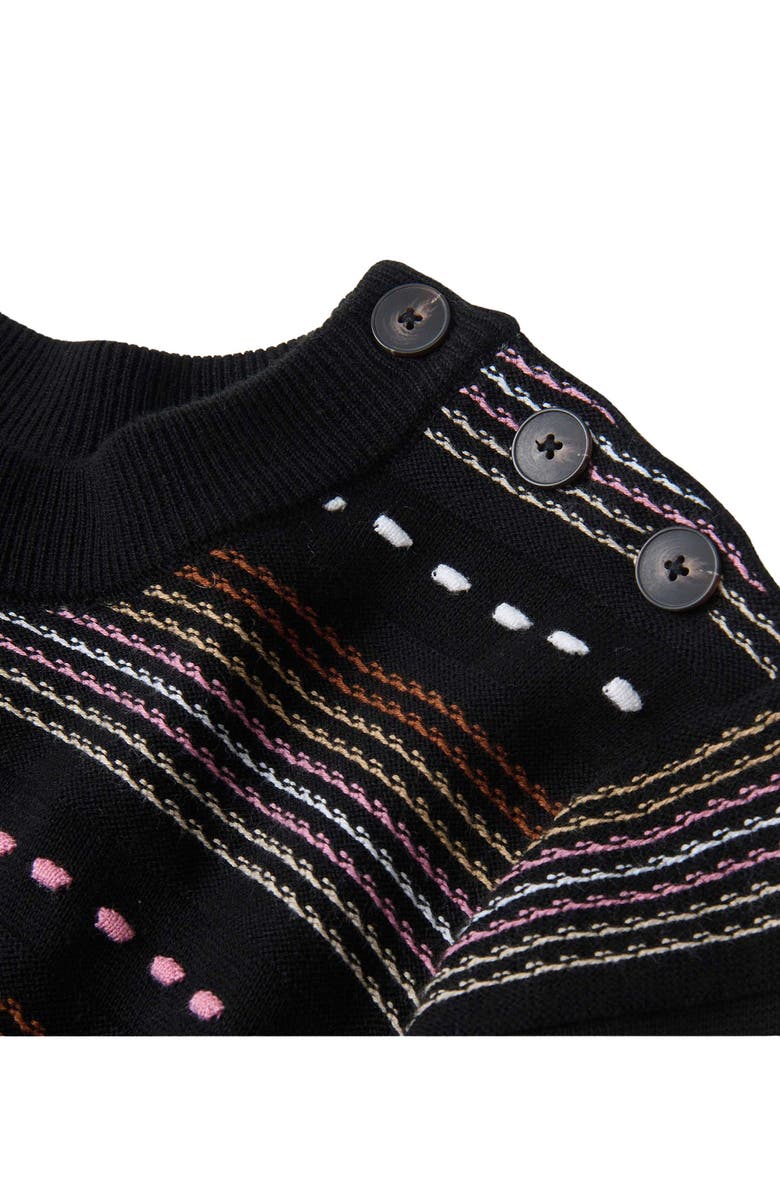 Hatley Kate Textured Stripe Crewneck Sweater, Alternate, color, Black