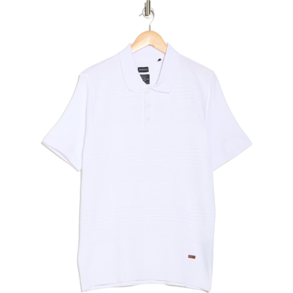 Shop Buffalo Jeans Worden Textured Stripe Polo Sweater In White