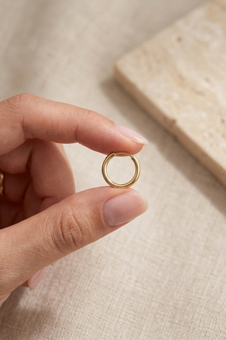 14K Gold Hoop Elegant Single Earring, Alternate, color, 14 K Yellow Gold