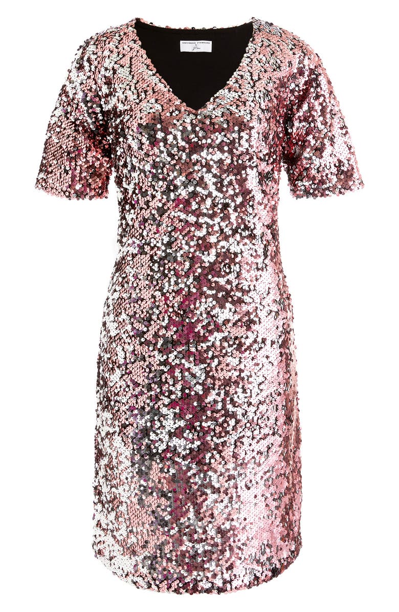Universal Standard for J.Crew Sequin Shift Dress, Alternate, color, 