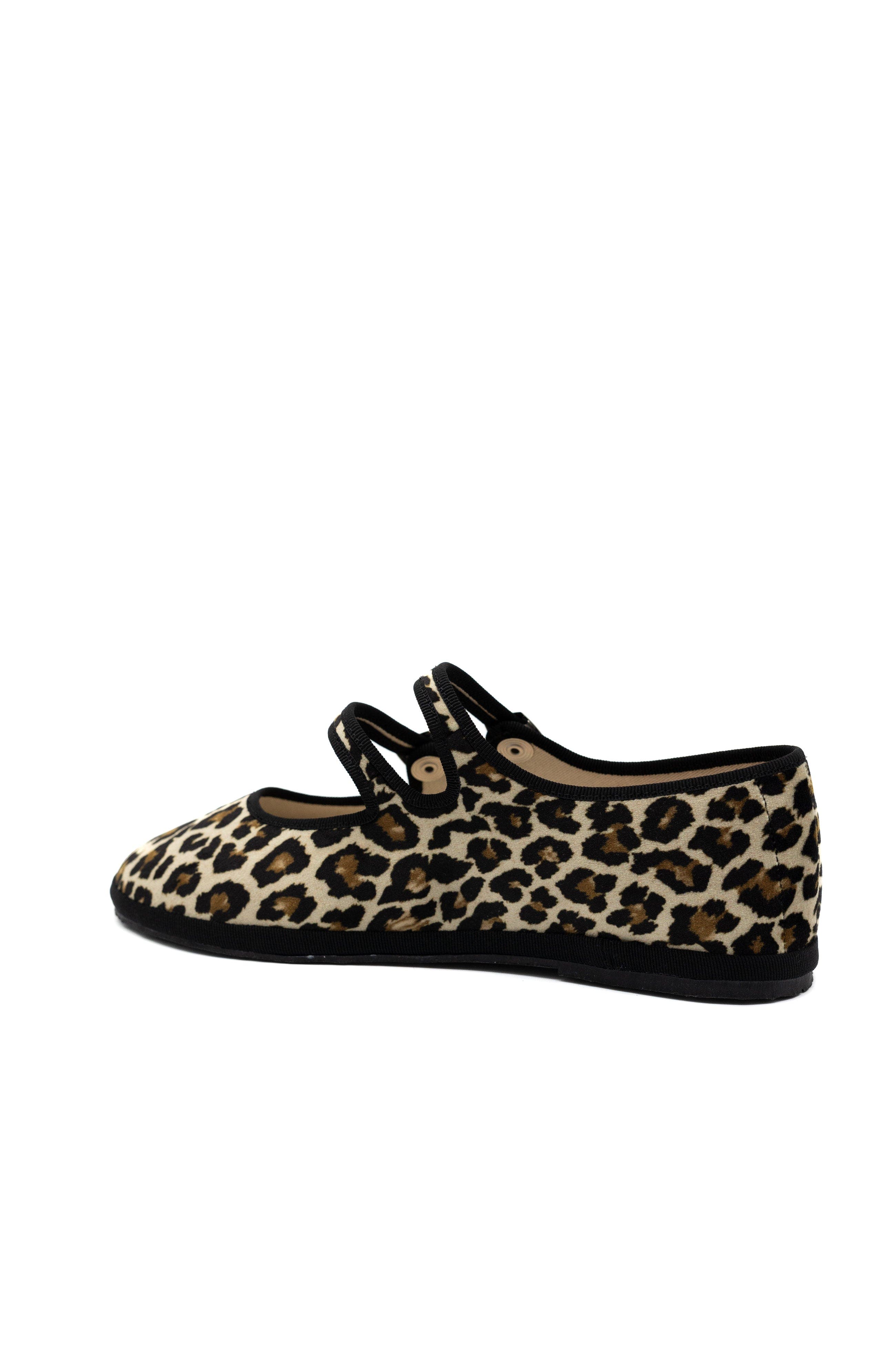 Gondolina Shoes Leopard Mary Jane Double Lace Ballet Flats, Alternate, color, Animalier