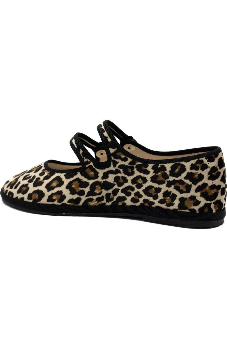 Gondolina Shoes Leopard Mary Jane Double Lace Ballet Flats, Alternate, color, Animalier