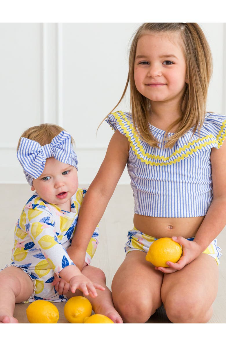 RuffleButts UPF50 Ric Rac Ruffle Tankini, Alternate, color, Lemon Capri