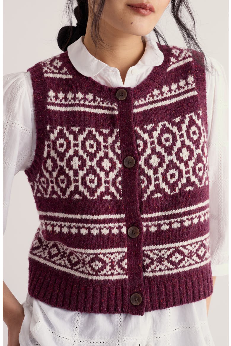 Castwork Merino Wool Blend Sweater Vest, Main, color, SHINGLE BAR DARK HELLEBORE