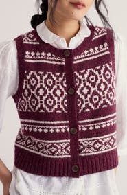 Seasalt Cornwall Castwork Merino Wool Blend Sweater Vest