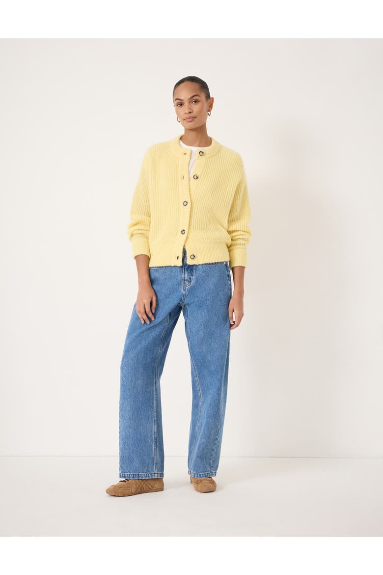 Raven Wool Blend Cardigan, Alternate, color, Butter Yellow