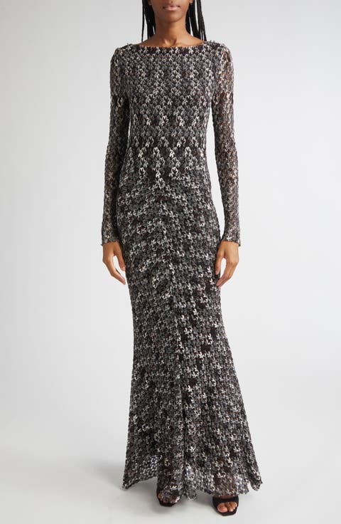 ワンピース MISSONI Woman Dress Ocher DS23SG1NBR00JV S109F One-shoulder dress in striped ribbed knit with lurex