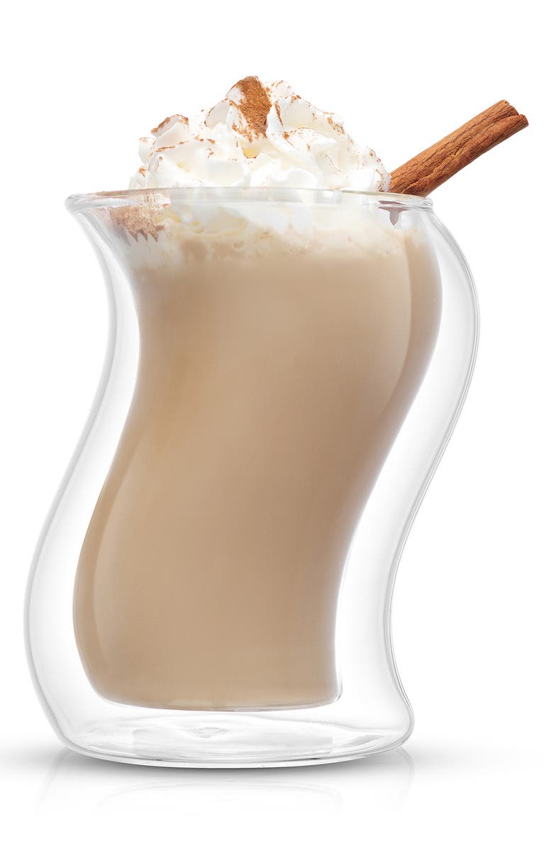 JoyJolt Pivot Double Wall Coffee Glass - Set of 2, Alternate, color, Clear