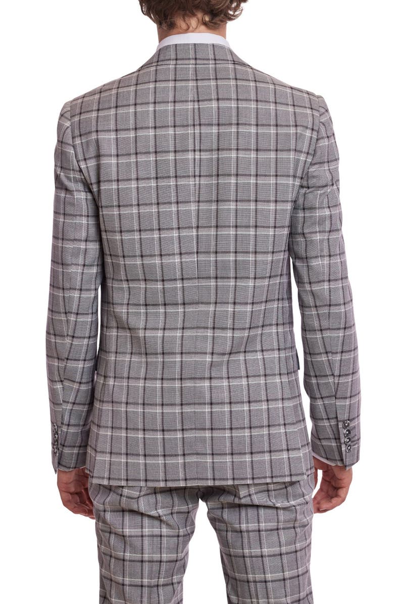 PAISLEY & GRAY Ashton Slim Fit Plaid Sport Coat, Alternate, color, Grey Wht Peach Check