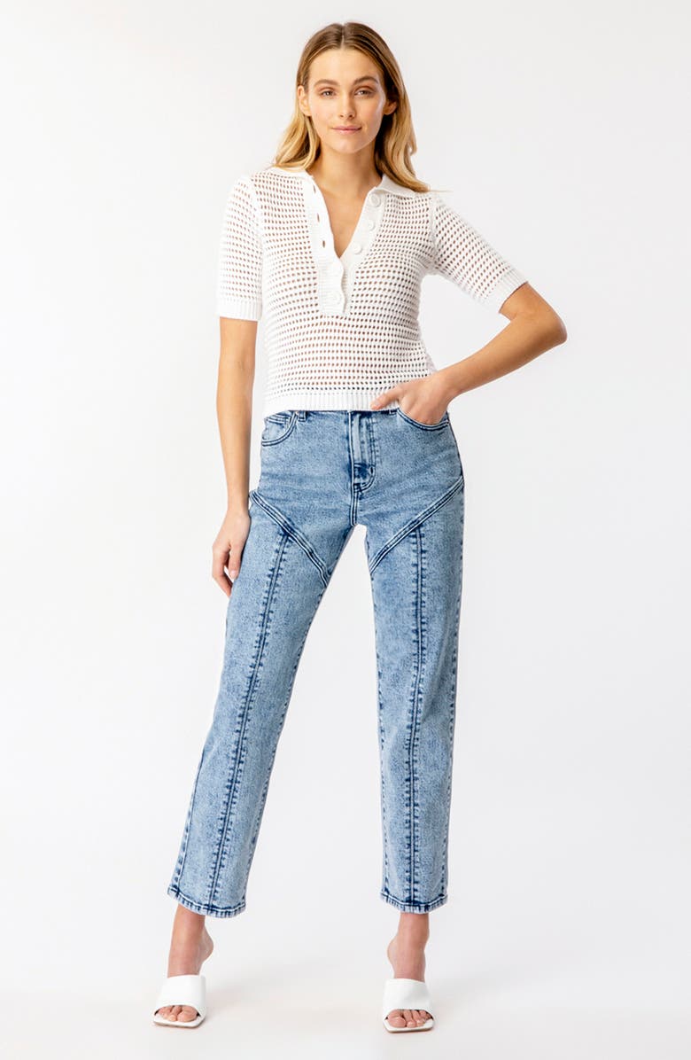 Bardot Davina Open Stitch Knit Polo, Alternate, color, 