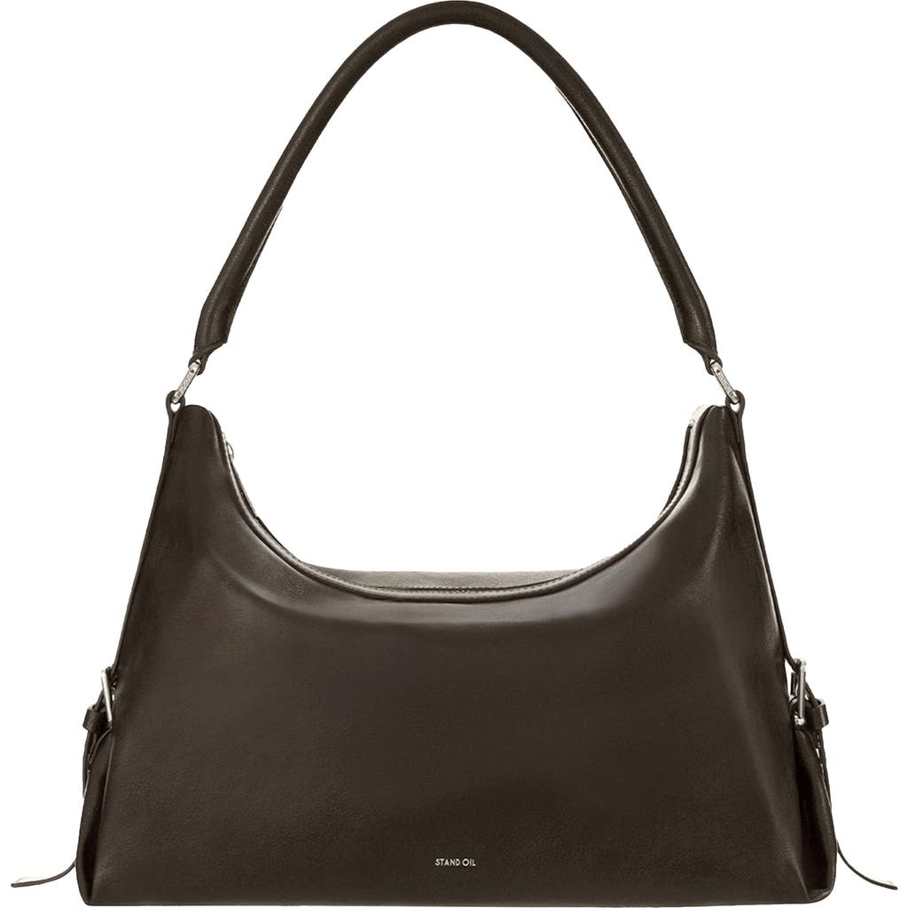 Stand Oil Mushy Faux Leather Shoulder Bag In Brown