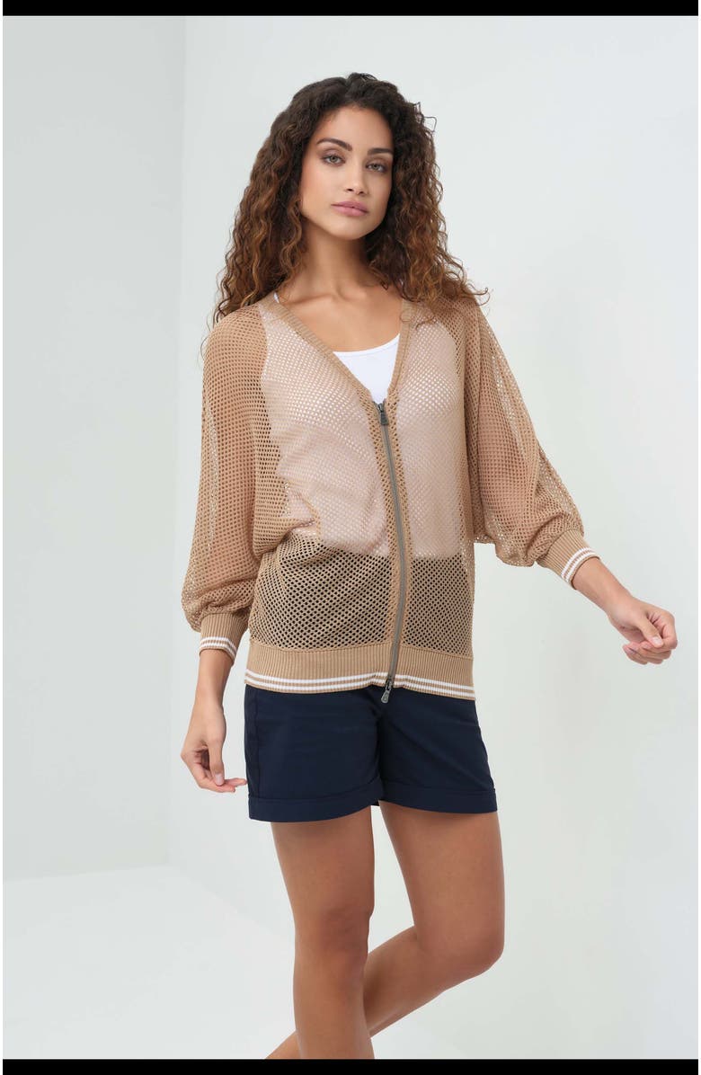 Anatomie Elora Knit 3/4 Sleeve Full Zip Jacket, Alternate, color, 