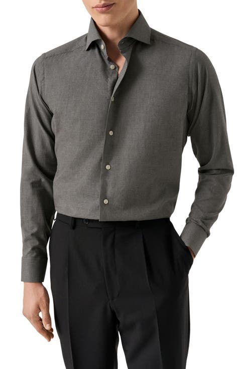Contemporary Fit Flannel Dress Shirt