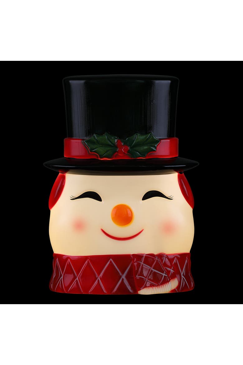 12 in. Blow Mold Lit Tree Topper - Snowman, Alternate, color, Multicolor