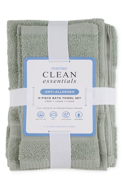 Martex Low Lint 6-pack Bath Towel Set In Moss Green