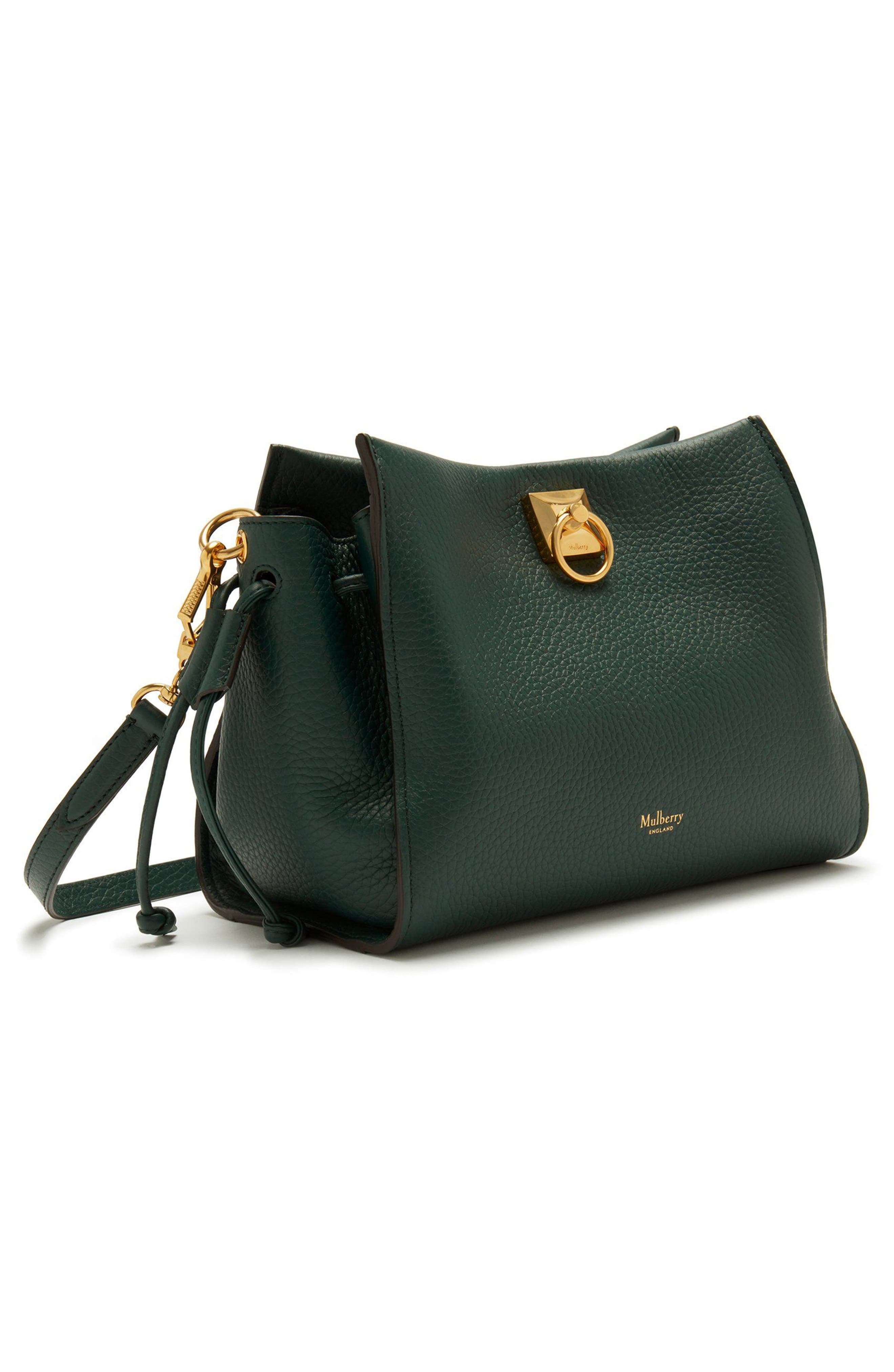 Mulberry Small Iris Leather Top Handle Bag, Alternate, color, Mulberry Green