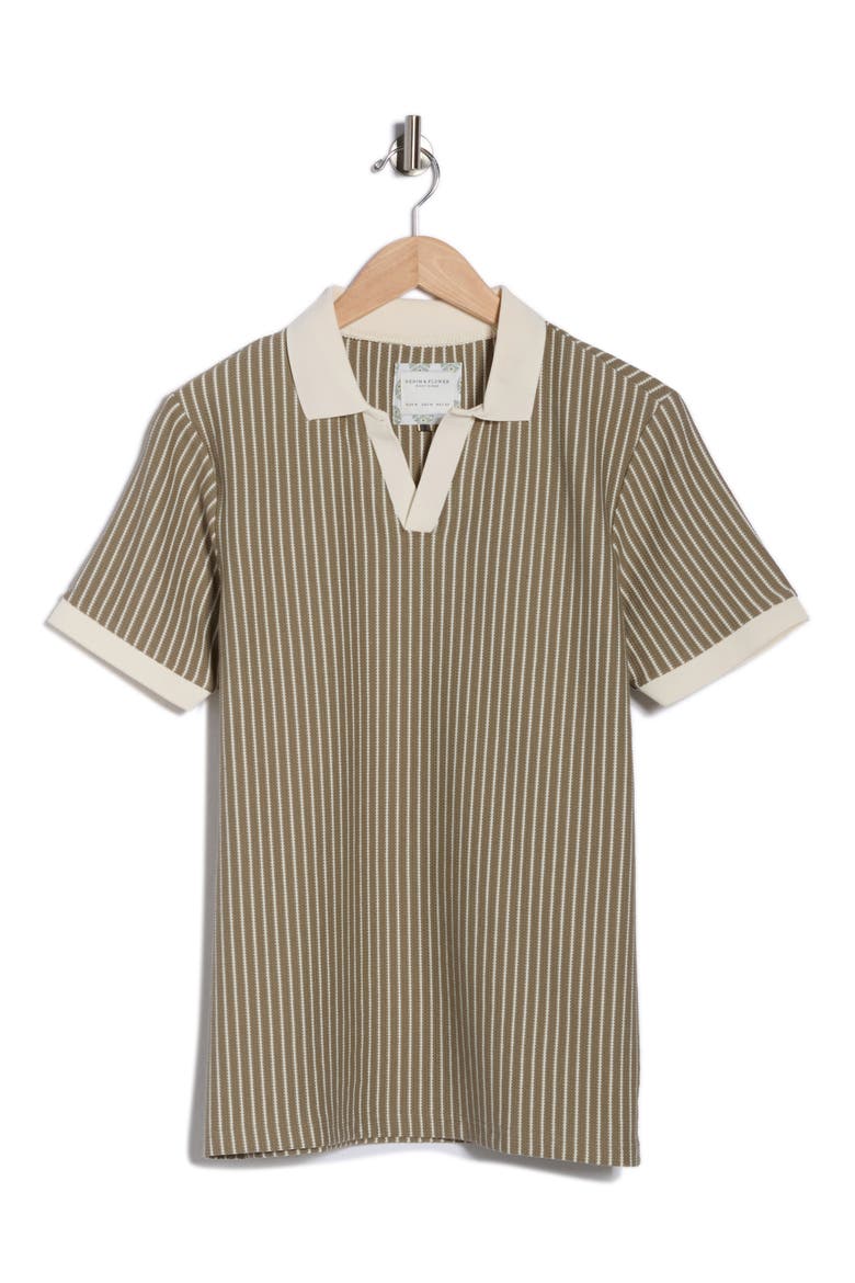 Textured Stripe Polo, Alternate, color, GREEN