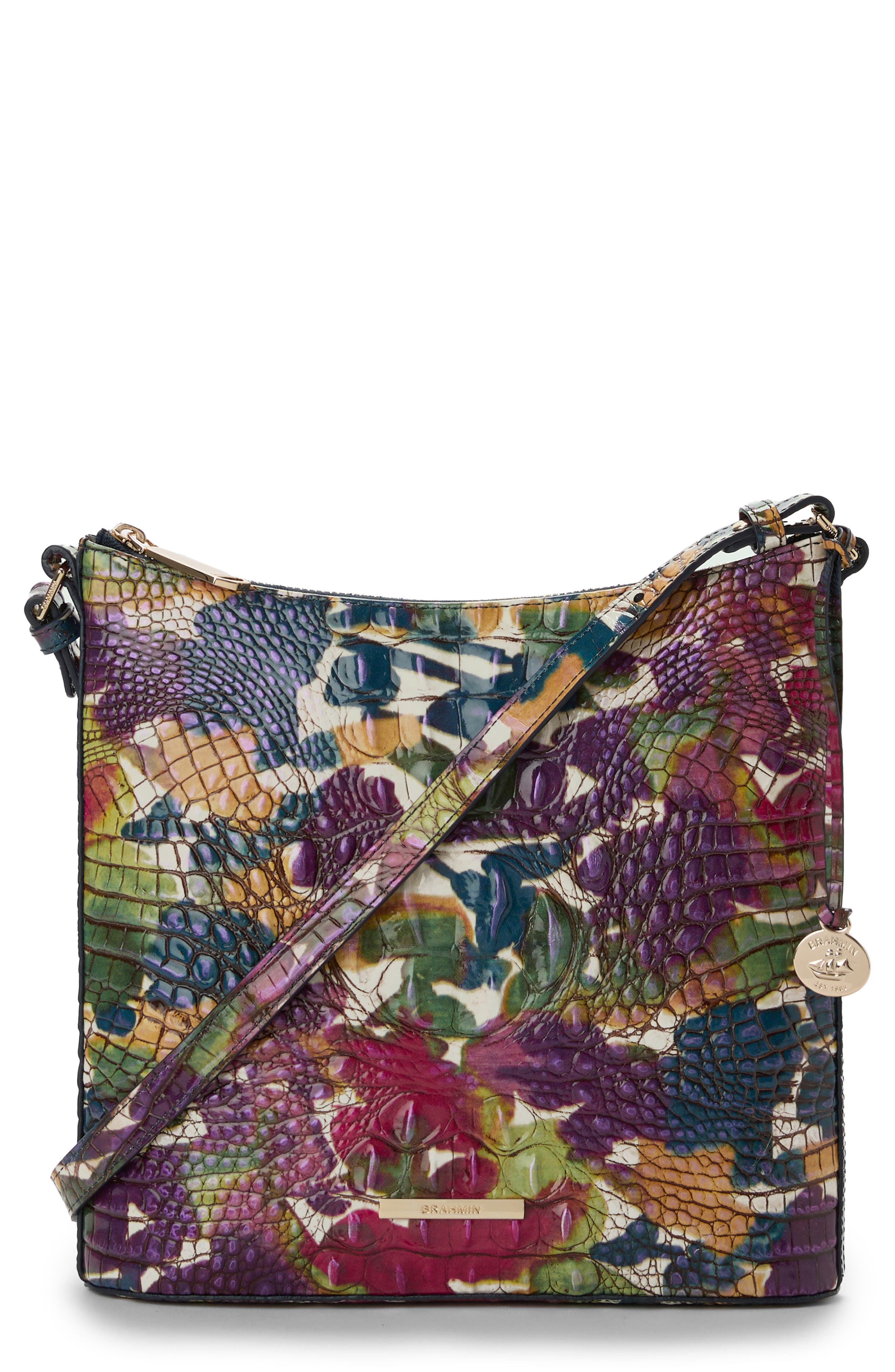 Brahmin Katie Croc Embossed Leather Crossbody Bag, Main, color, 