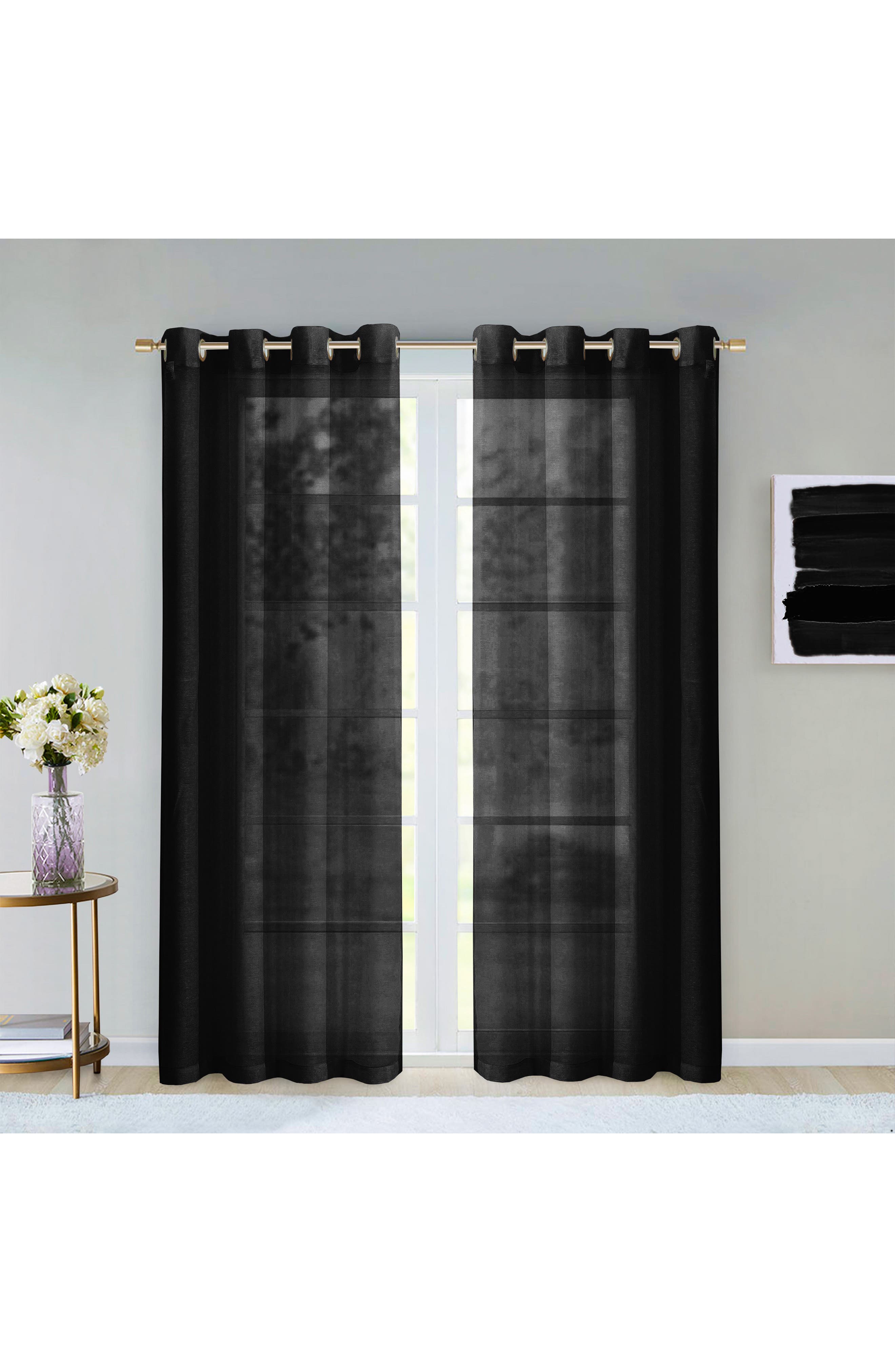 DAINTY HOME Set of 2 Sheer Curtain Panels