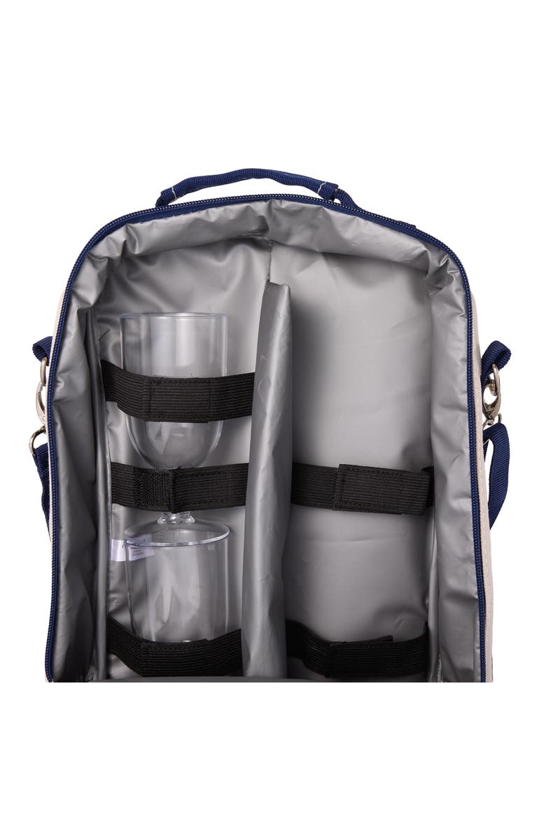 Medium Wine Cooler Bag with 2 BPA-Free Glasses, Insulated Wine Bag for Travel, Alternate, color, Navy