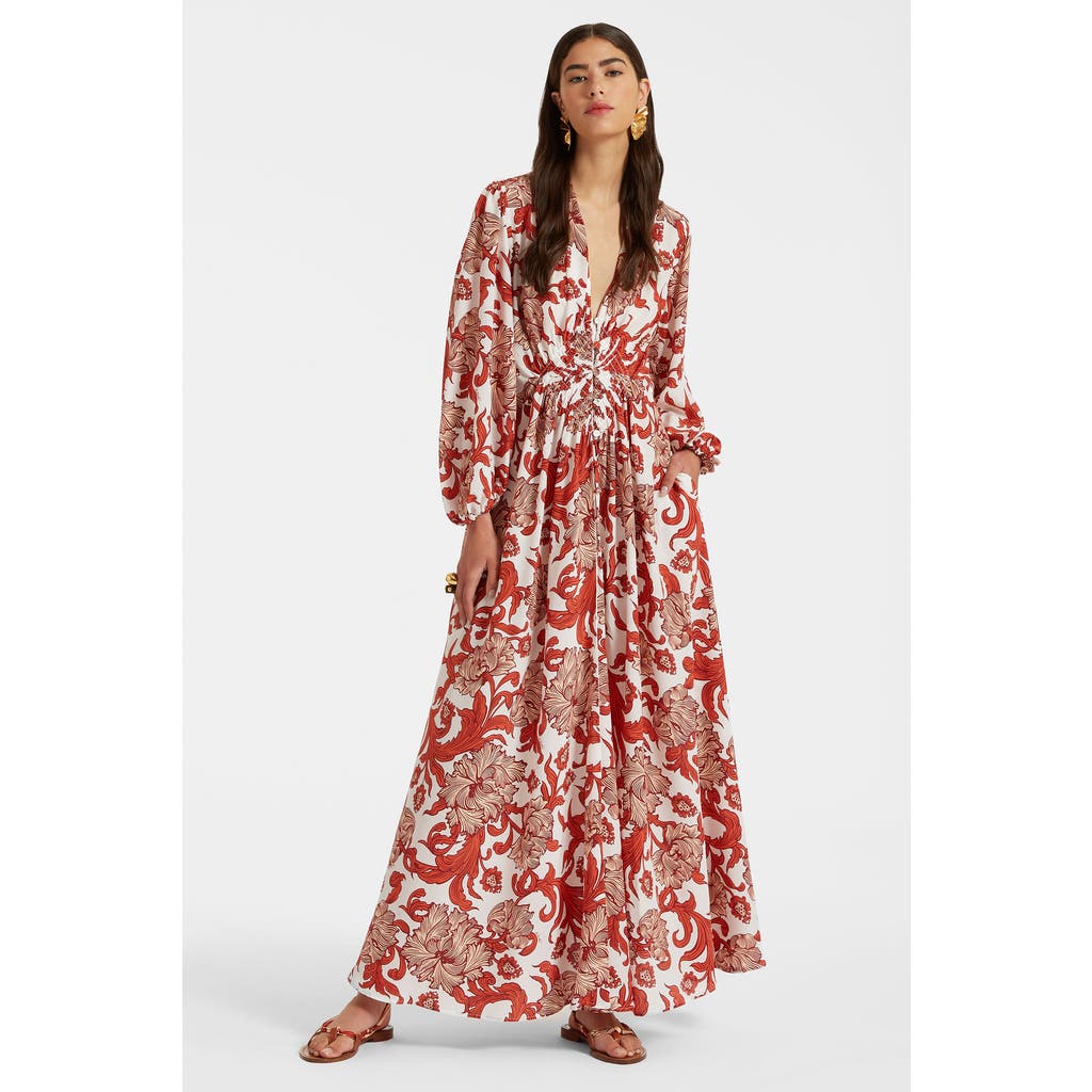 Shop La Doublej Long Camerino Dress Reef White
