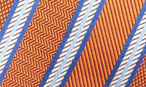 David Donahue Stripe Silk Tie In Multi