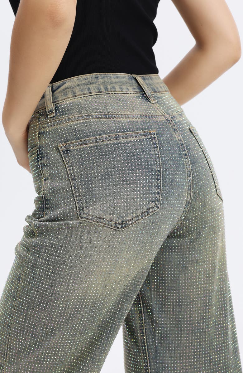 Bayeas Embellished High Waist Wide Leg Jeans, Alternate, color,