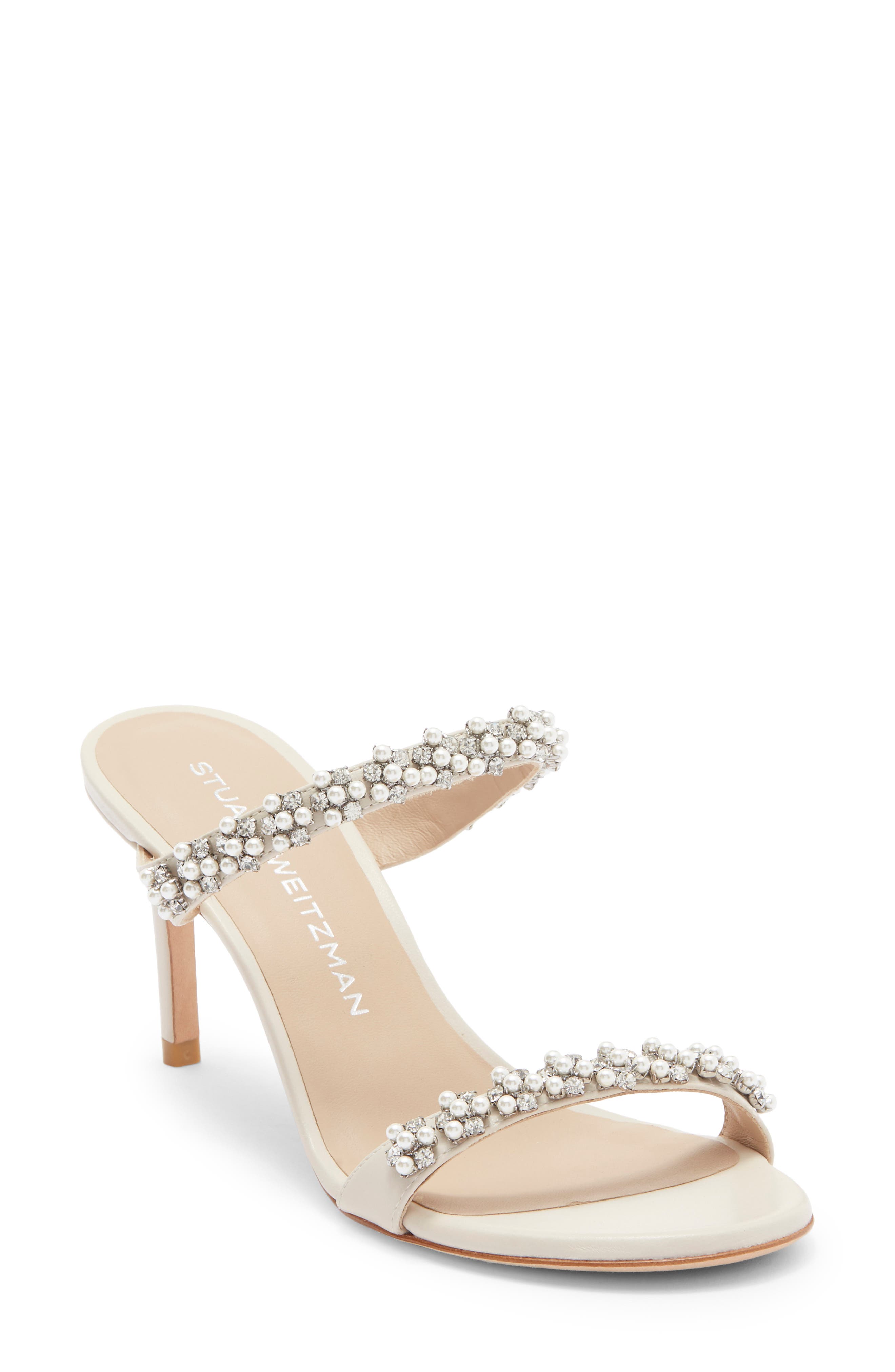 Stuart Weitzman Poppy Faux Pearl Sandal