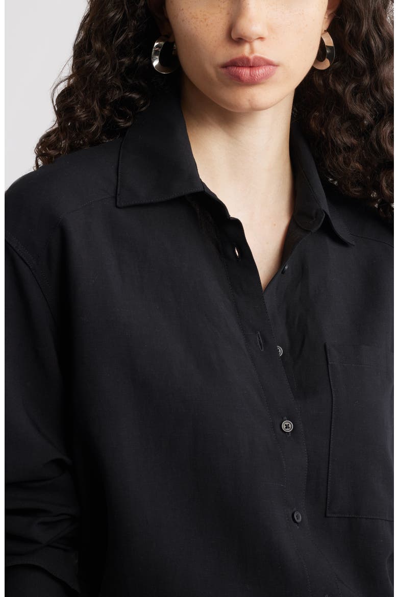 Button-Up Shirt, Alternate, color, BLACK
