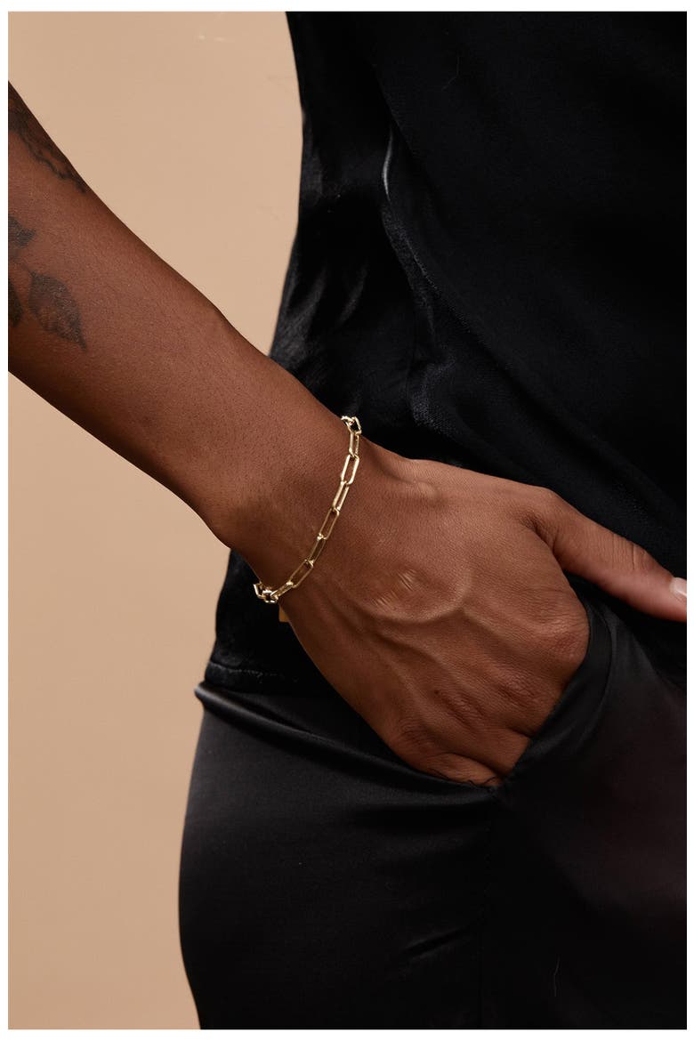 Siena Paper Clip Chain Bracelet, Alternate, color, GOLD