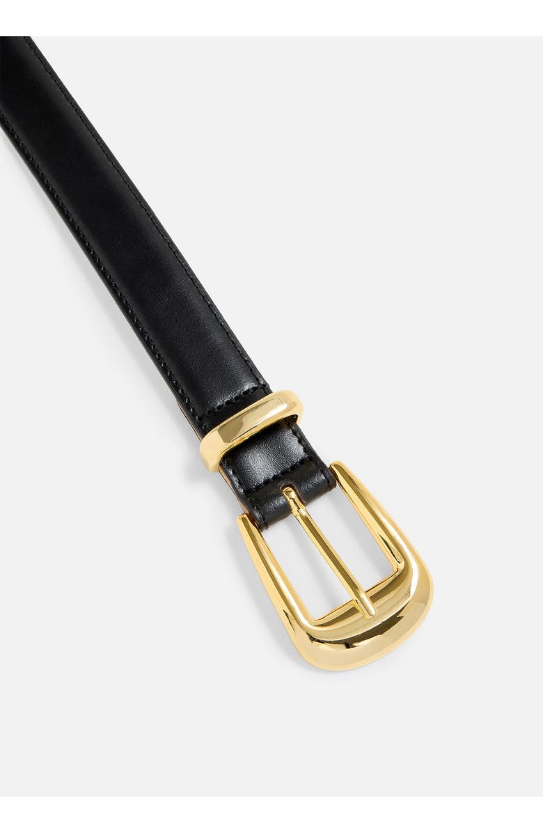 AUREUM No. 16 Crocodile Texture Leather Belt, Alternate, color, Black/ Gold