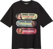 CRIMINAL DAMAGE Hotline Reality Crewneck T-Shirt