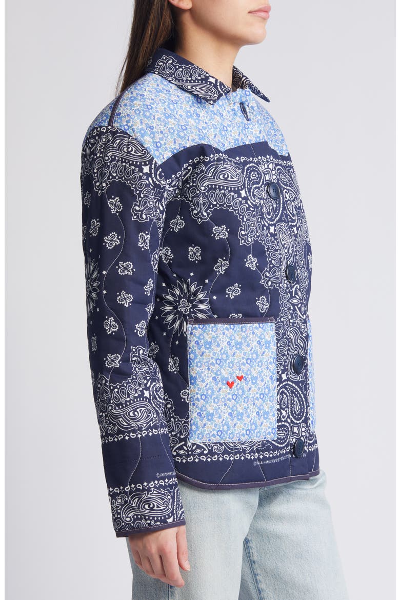 x Liberty London Mixed Print Quilted Jacket, Alternate, color, NAVY