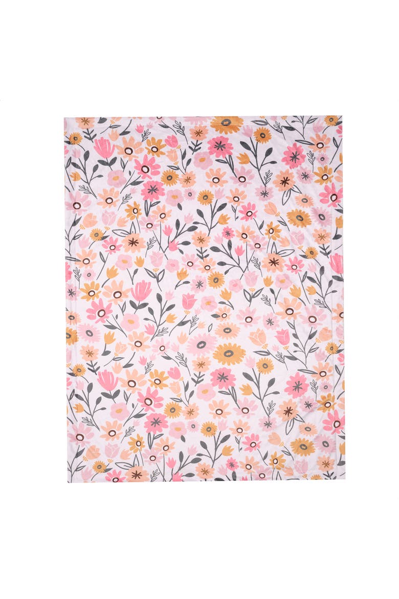 Little Garden Soft Luxurious Floral Warm Fleece Baby Blanket, Alternate, color, Pink