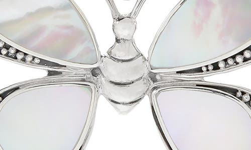 Samuel B. Sterling Silver Mother Of Pearl Butterfly Pendant In White