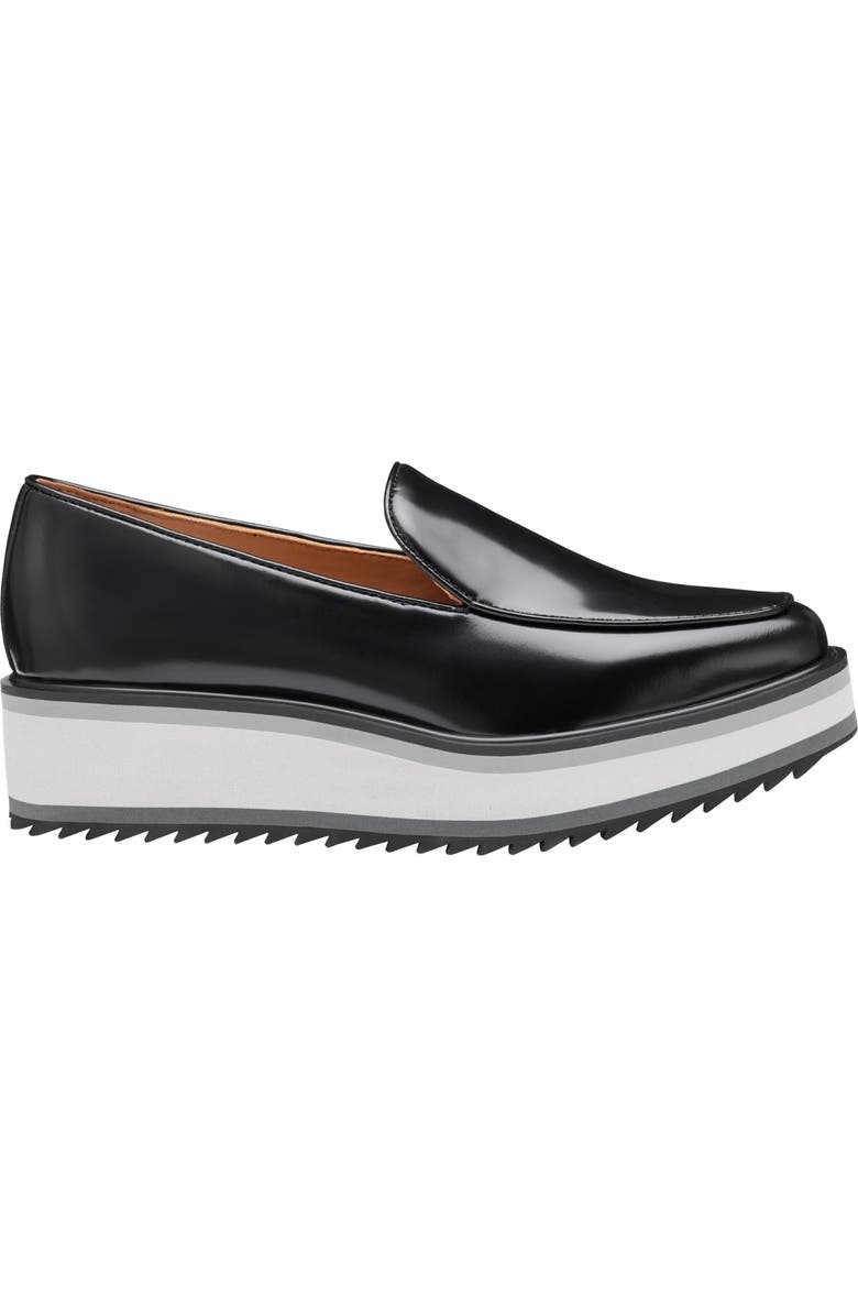 Johnston & Murphy Gracelyn Venetian Platform Loafer, Alternate, color, Black Italian Antiqued